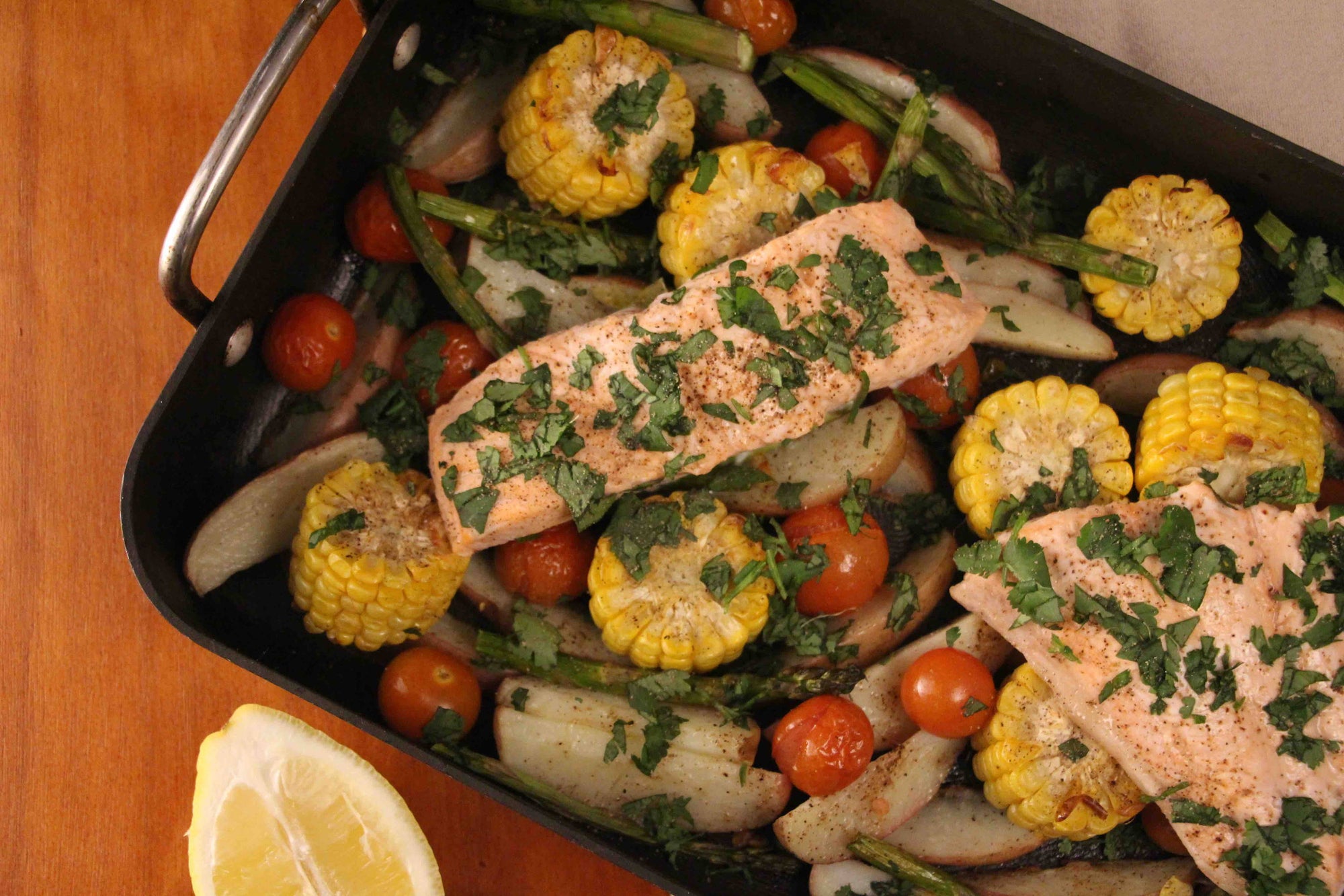 Salmon Veggie Bake