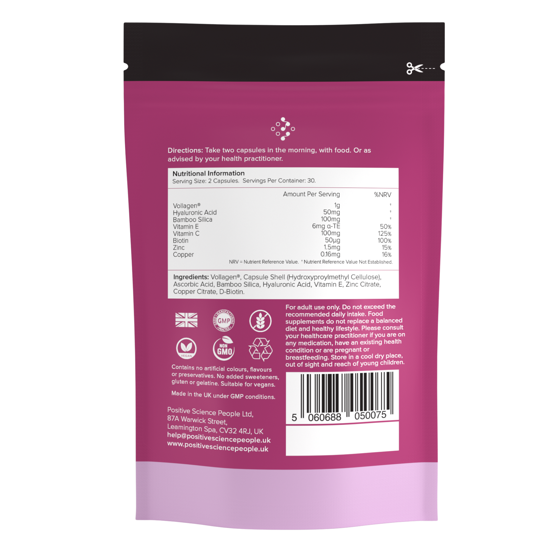 Collavegan® Nutrient Panel - Vegan Collagen Capsules - Positive Science People