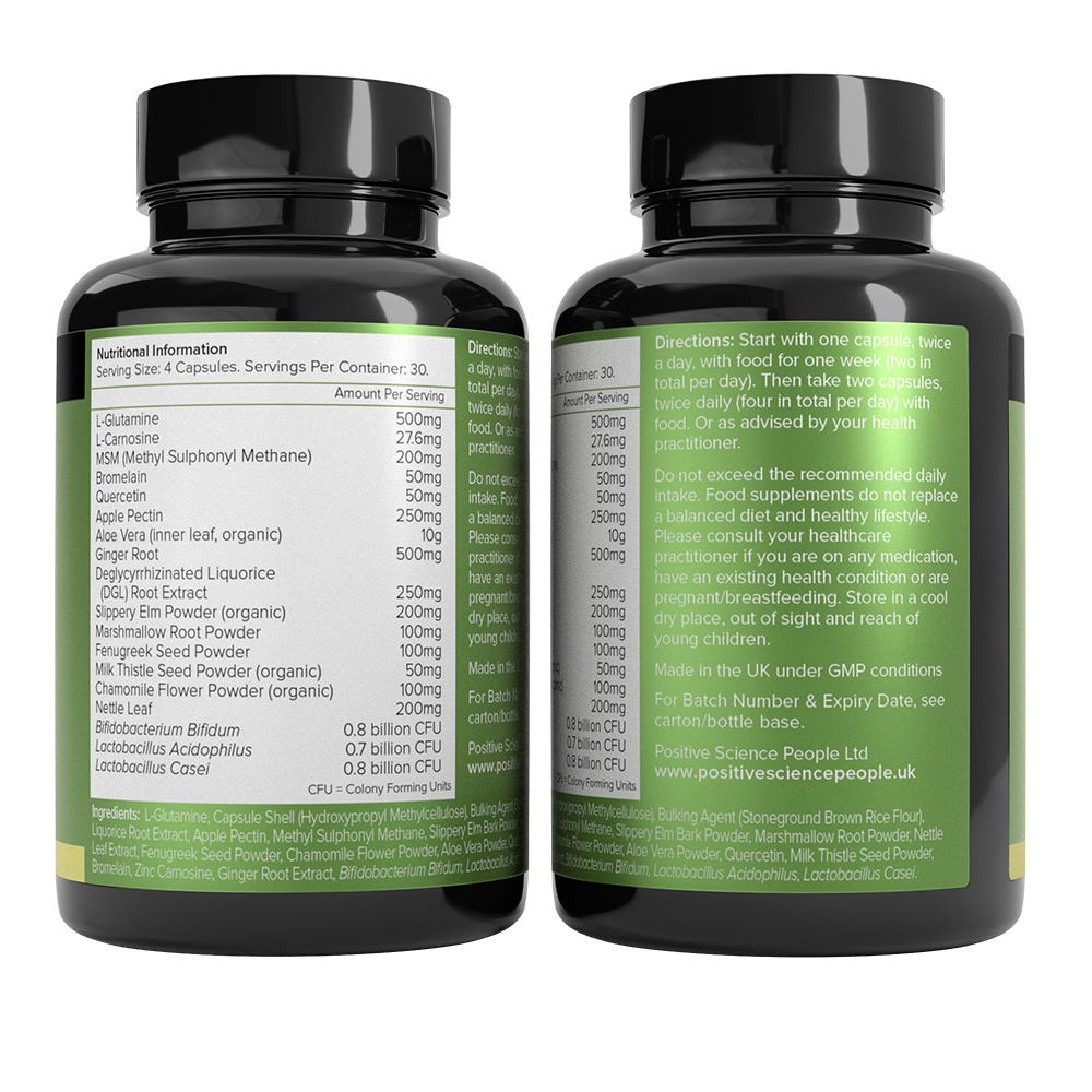 Gut Health Capsules Nutrient Panel - Award-Winning Supplement - Positive Science People